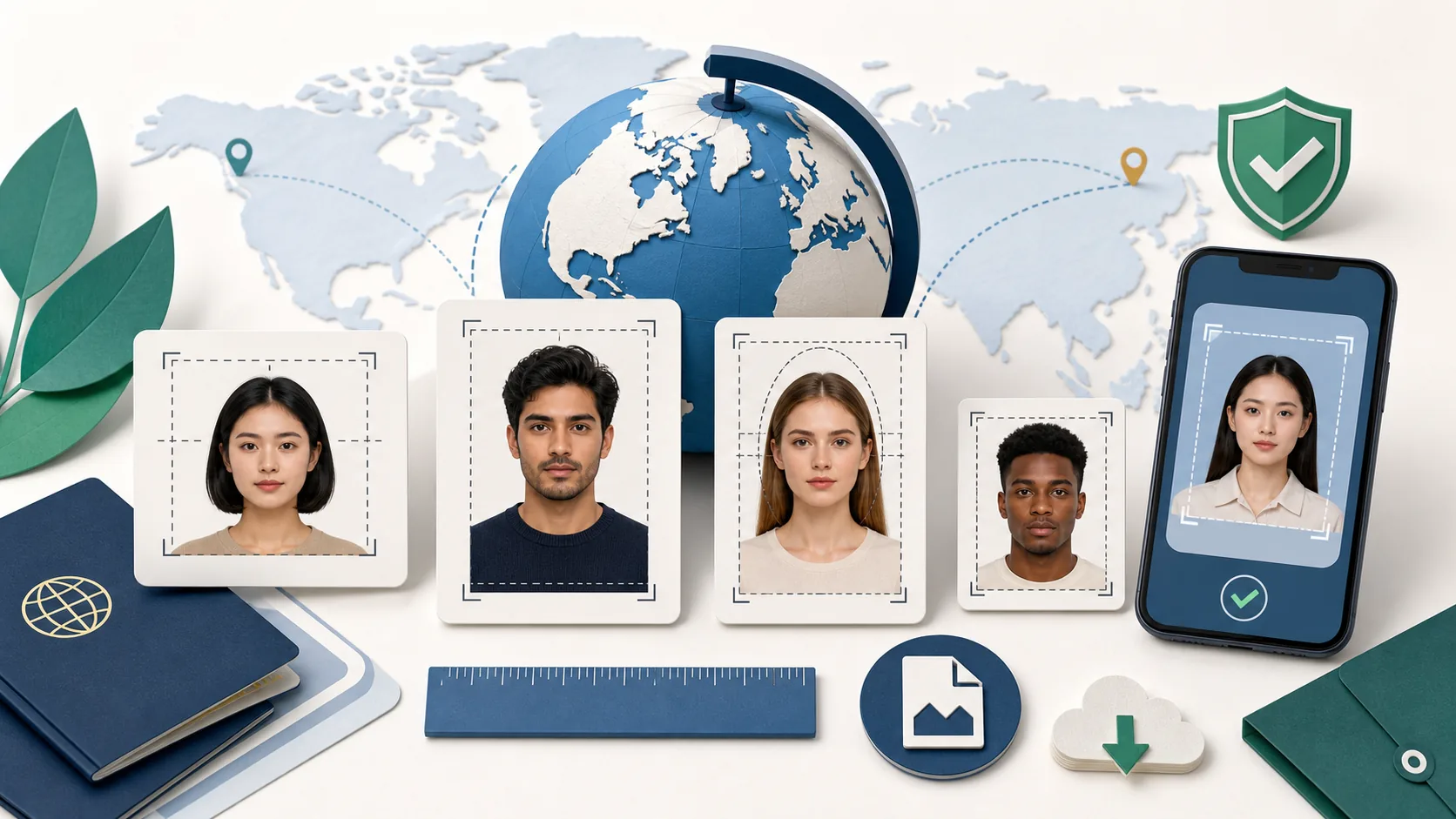 Global collection of square and portrait official-photo formats with upload checks